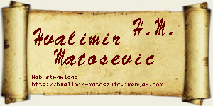 Hvalimir Matošević vizit kartica